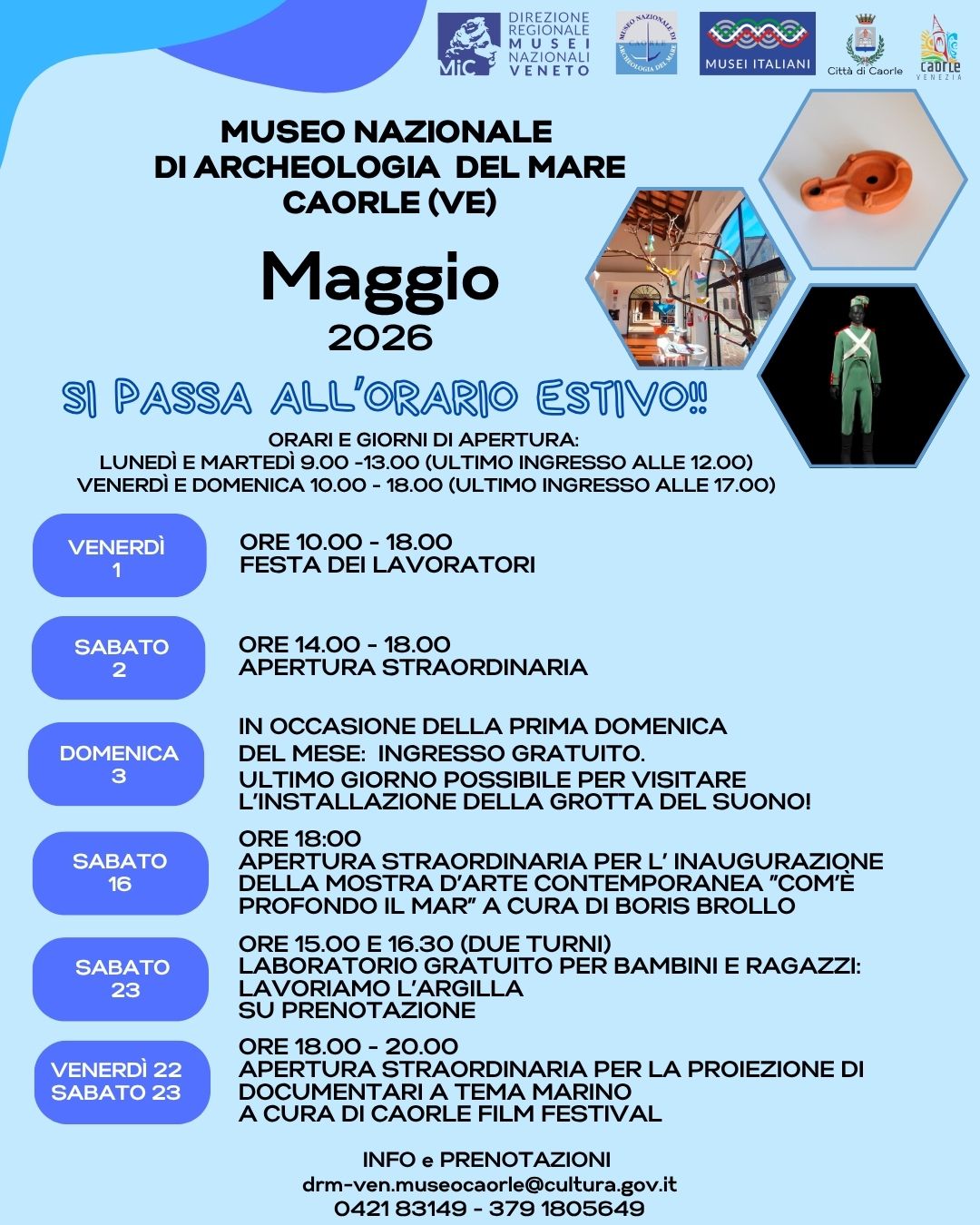 Locandina eventi museo Caorle aprile 2026