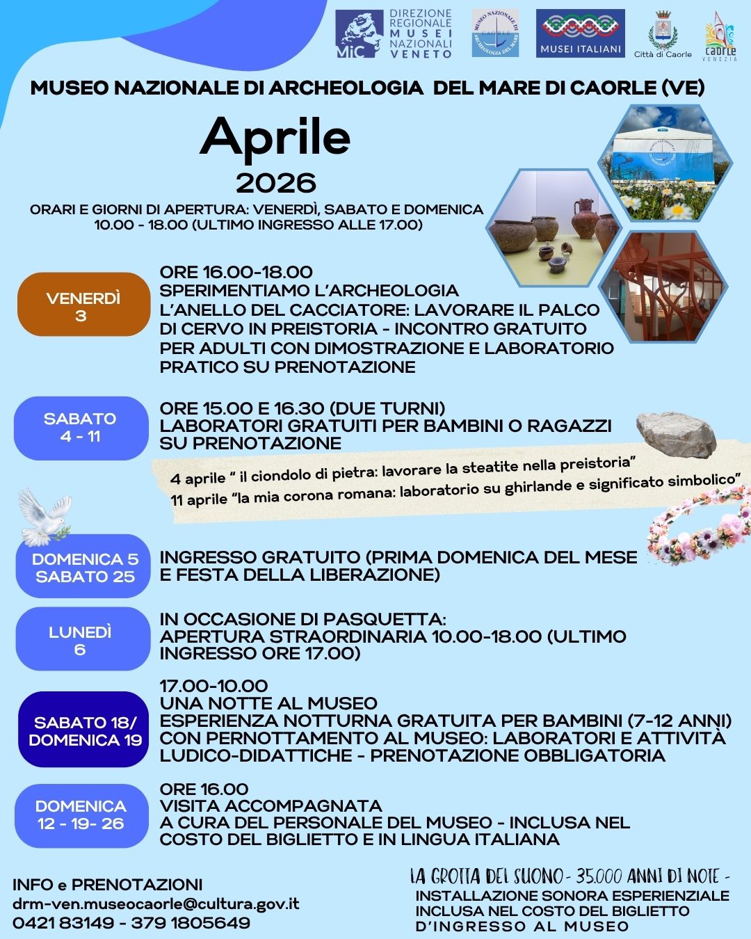 Locandina eventi museo Caorle aprile 2026