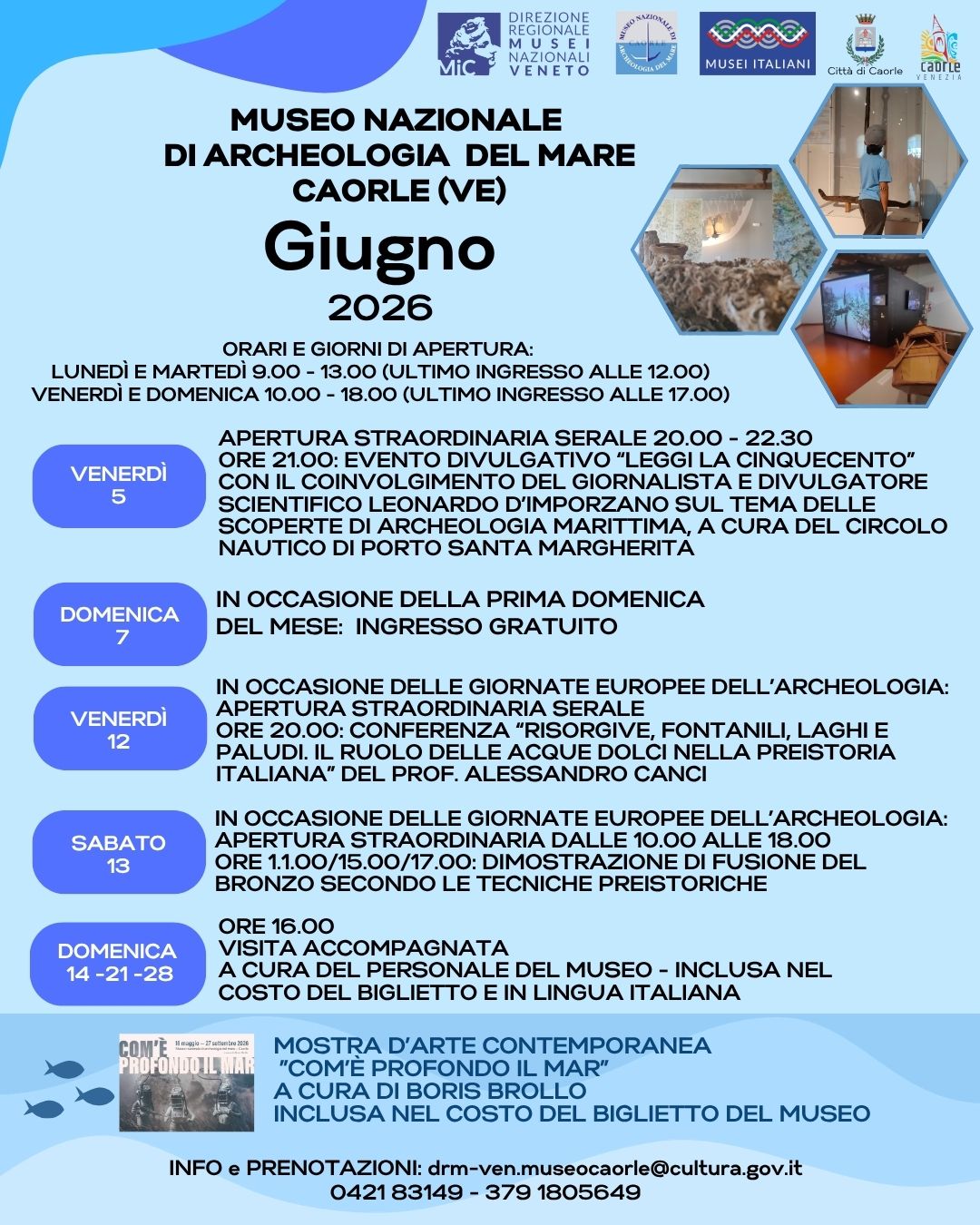 Locandina eventi museo Caorle giugno 2026